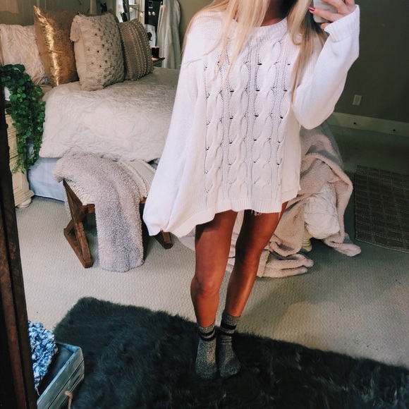 Sweaters - ivory cozy woven knit
